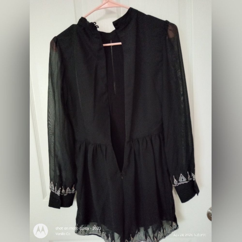Anthropologie House Of Harlow 1960 Women's Hendrix Romper Black Size Small - Picture 8 of 11